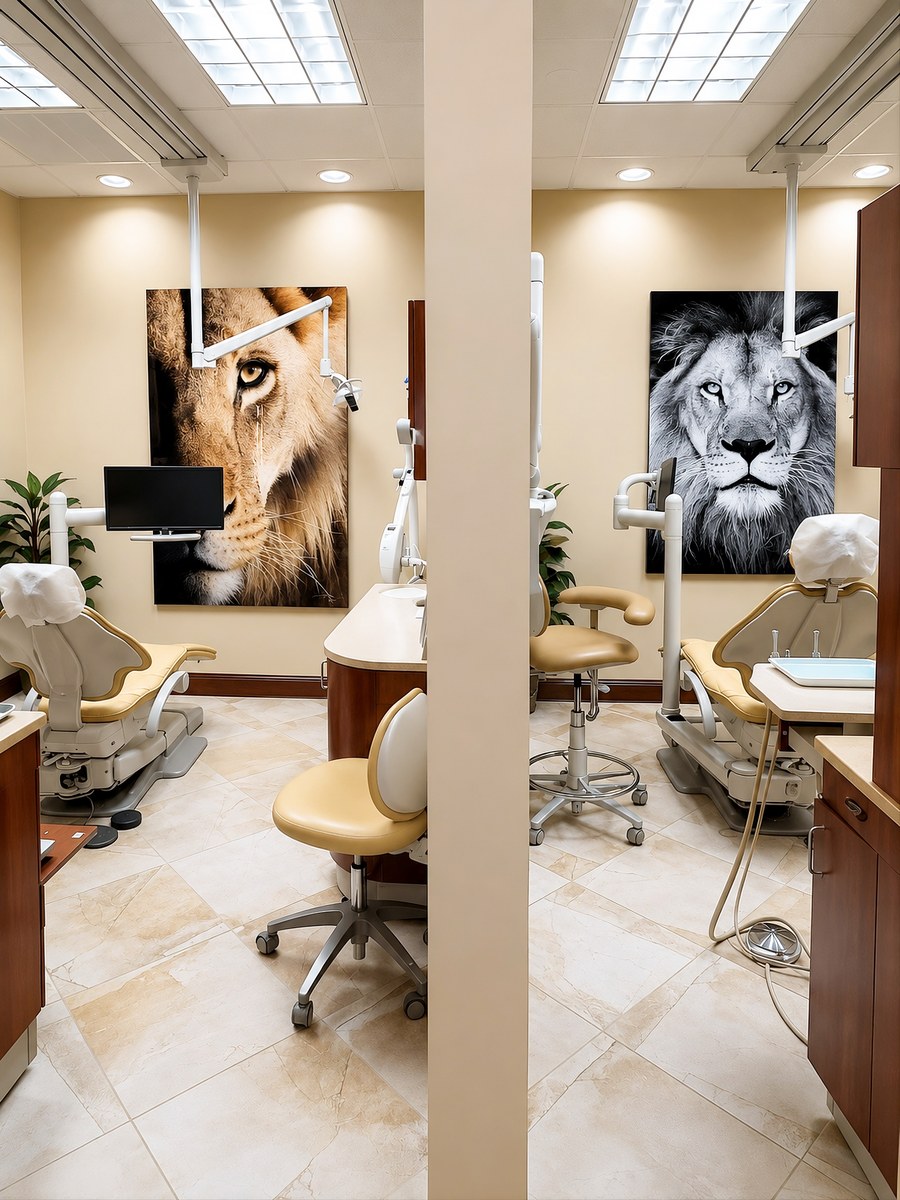 Modern open-bay operatory at Sunset Smiles Cosmetic Dentistry in Jupiter, FL