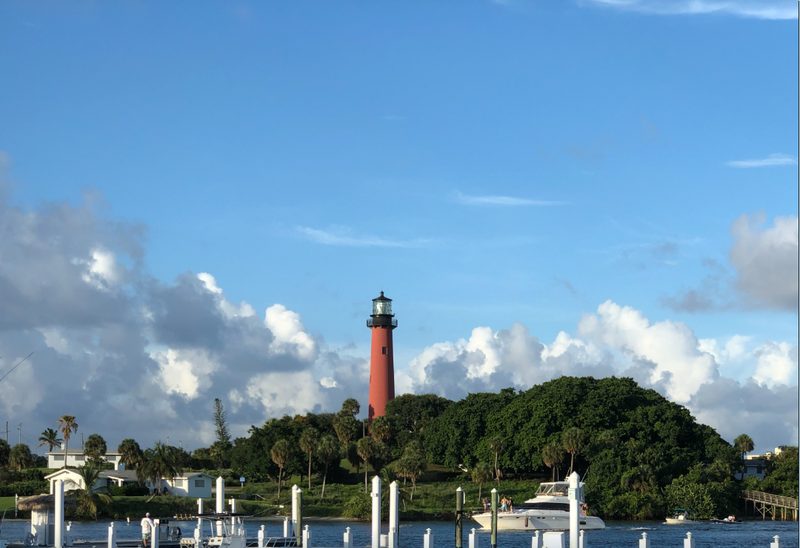 Jupiter Inlet Lighthouse seen from the Intracoastal Waterway near our Jupiter, FL dental office